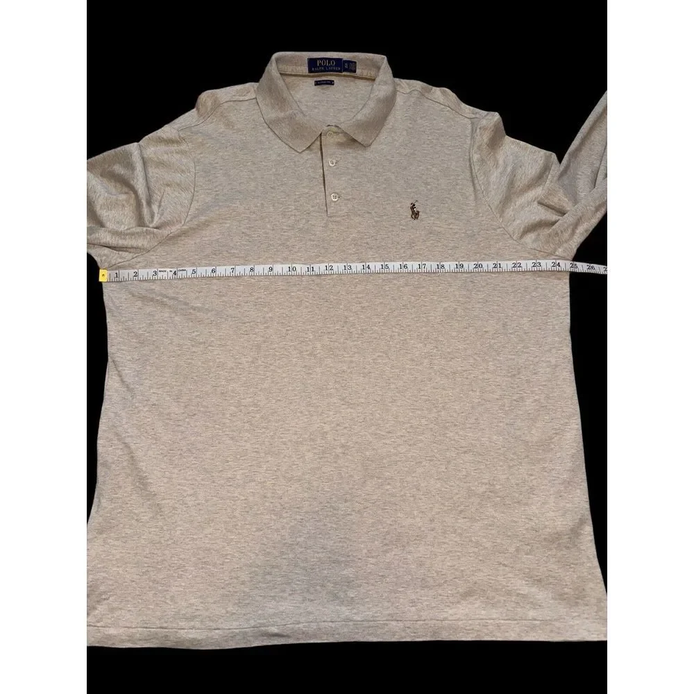 RALPH LAUREN Mens XL Beige Heather Long Sleeve‎ Button Down Polo Classic Fit